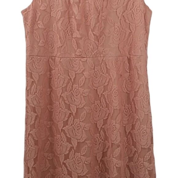 Maurices Women's Peach Lace Sleeveless Scoop Neck Empire Waist Dress XL - Picture 3 of 10